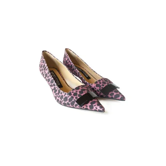 SERGIO ROSSI Heels SR1 Pink Leopard Kitten Heels Womens Size 6 - Picture 4 of 10